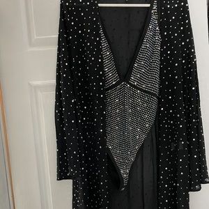 Fashion Nova rhinestone swimsuit with cover up